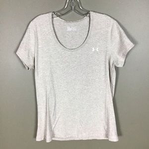UA tan heathered  T-shirt, Sz XL, with logo
